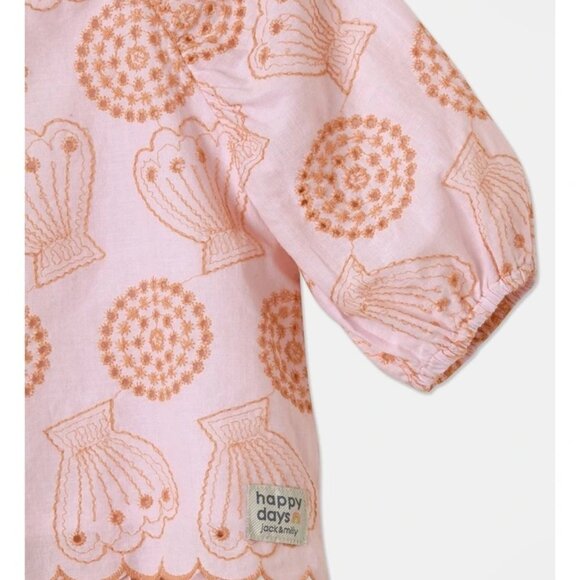 Toddler Girls 2T Jack & Milly Coral Shell Tee & Shorts Set Pink Beach Summer - Picture 3 of 12